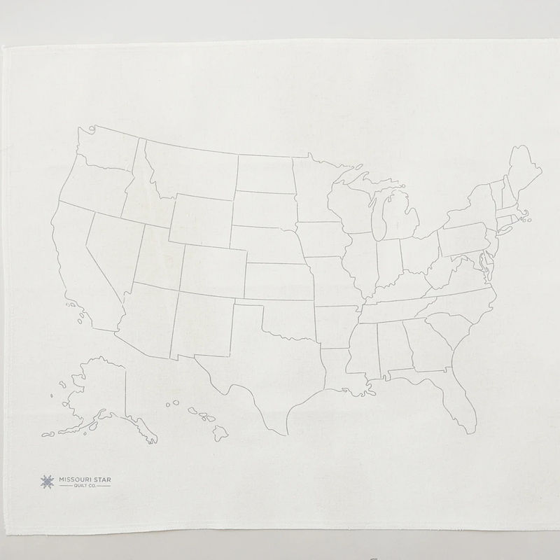 United States (U.S. , US) Embroidery Map + Missouri Star Peel & Stitch