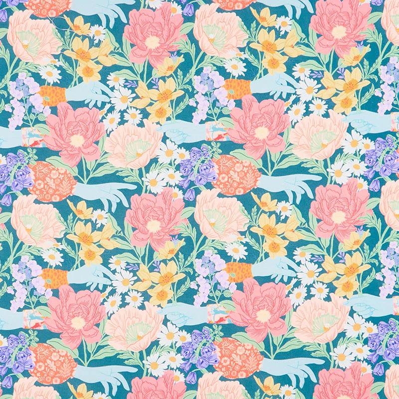 Dreamscape - Friendship Garden Teal Multi Yardage