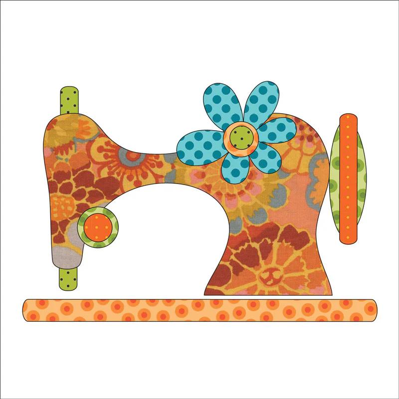 Orange Vintage Stitches Fusible Appliqué Shapes