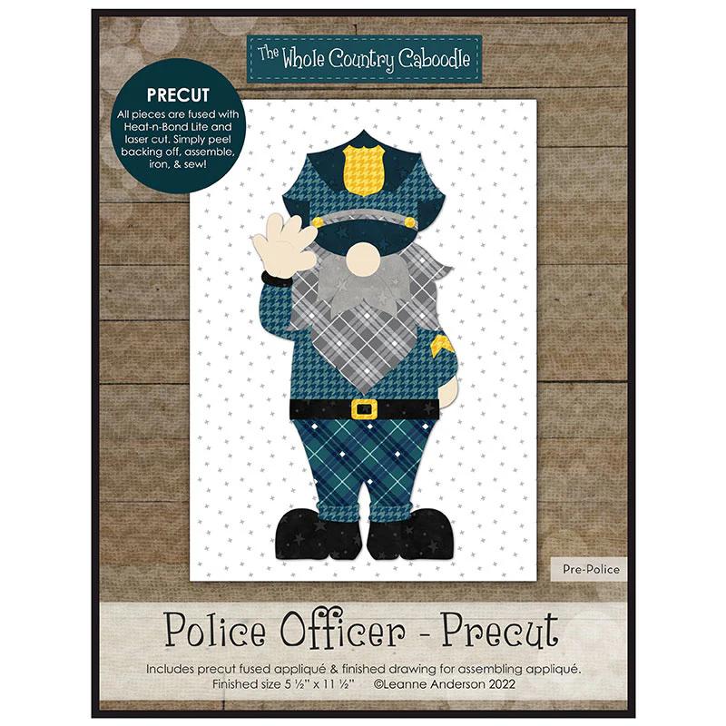 Police Officer Gnome Precut Fused Applique Pack