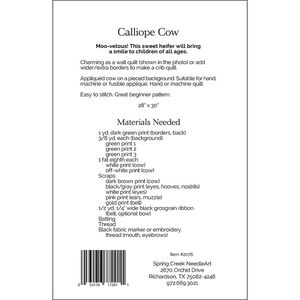 Calliope Cow Quilt Pattern