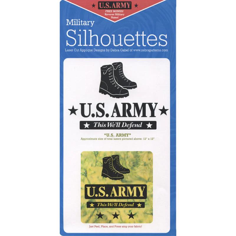 Army Laser Silhouette Precut Fused Appliqué Pack