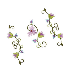 Purple Floral Vine Appliqué
