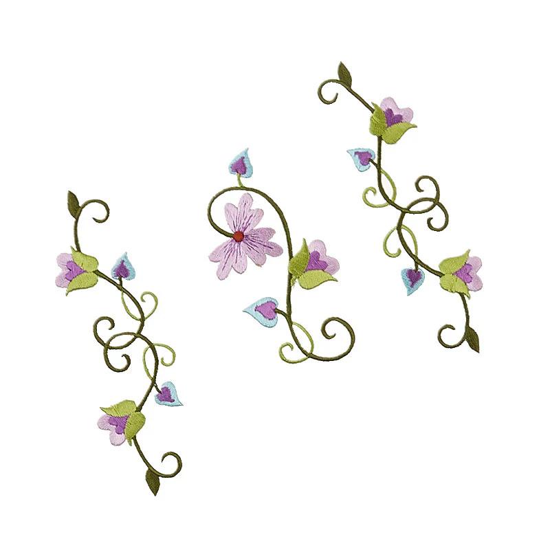 Purple Floral Vine Appliqué
