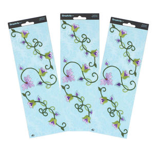 Purple Floral Vine Appliqué