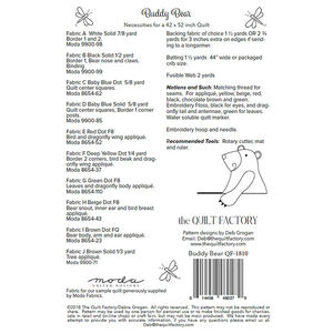 Buddy Bear Quilt Pattern