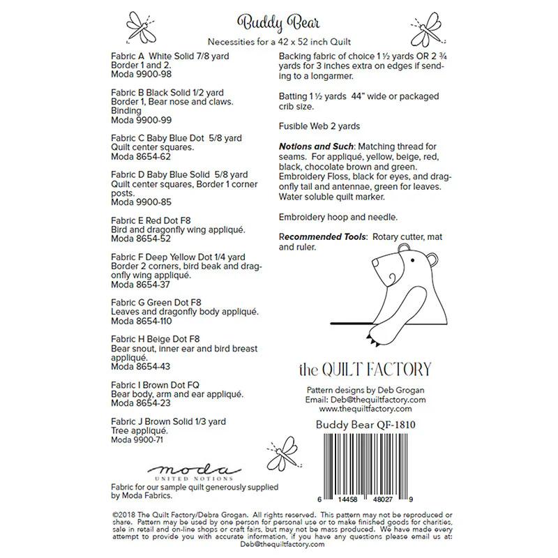 Buddy Bear Quilt Pattern
