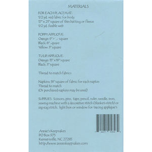 Poppies & Posies Placemats Pattern