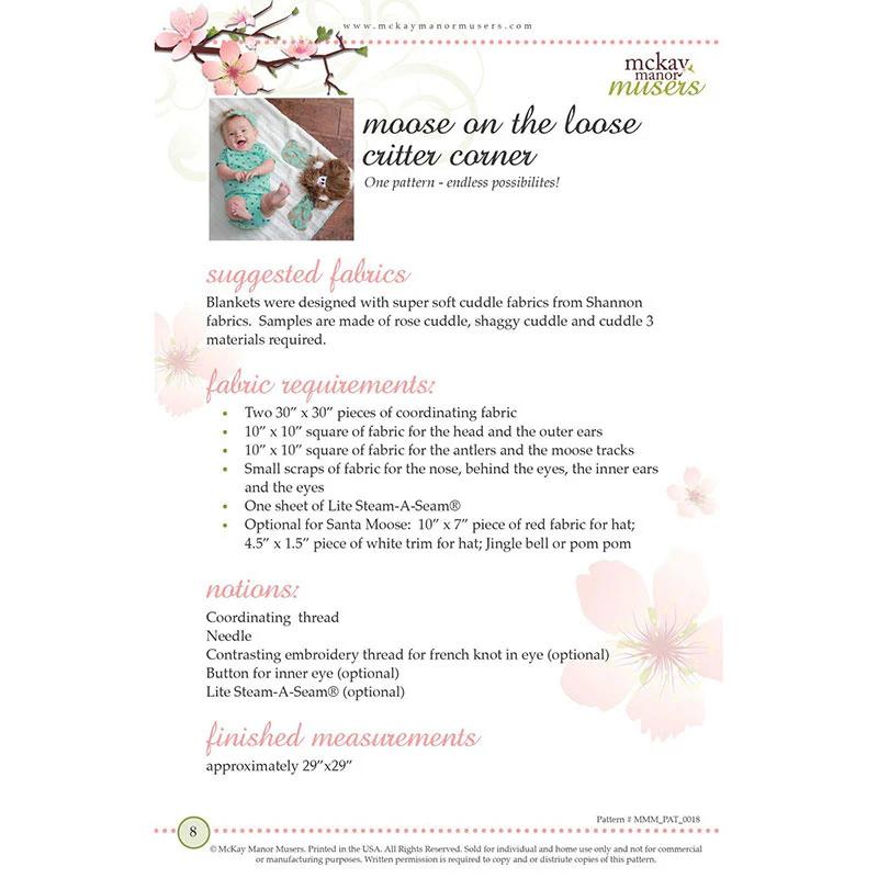 Moose on the Loose Critter Corner Blanket Pattern