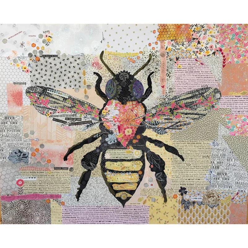 Honey Bee Collage Pattern