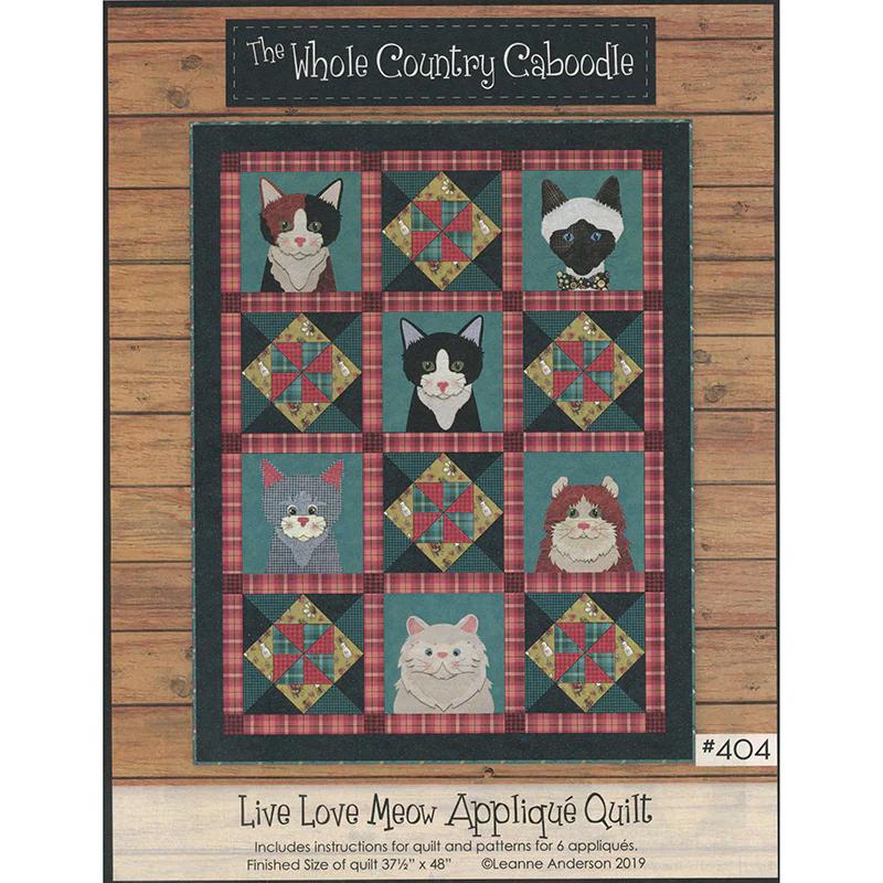 Live Love Meow Appliqué Quilt Pattern