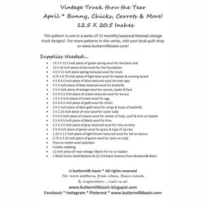 Vintage Truck Through the Year Pattern - April