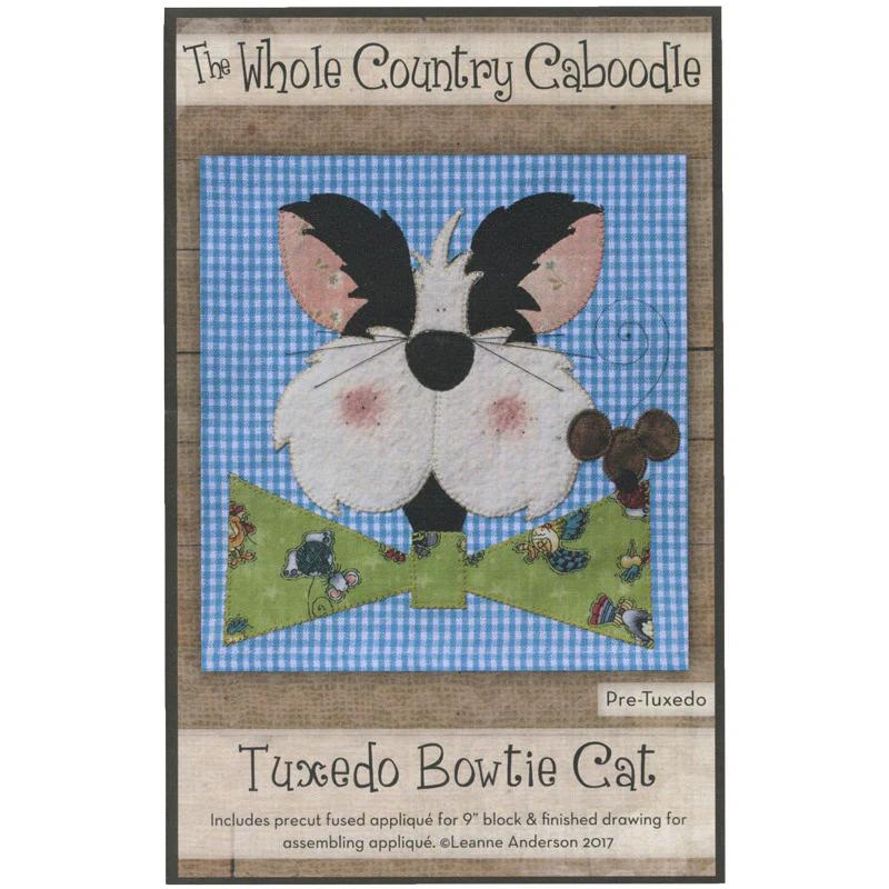 Tuxedo Bowtie Cat Precut Fused Appliqué Pack