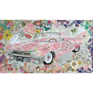 Pink Cadillac Collage Pattern