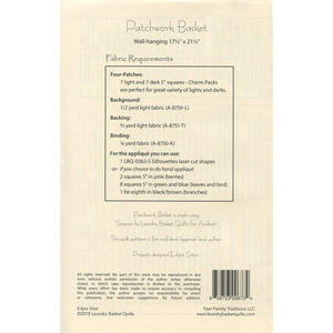 Patchwork Basket Wall Hanging Pattern