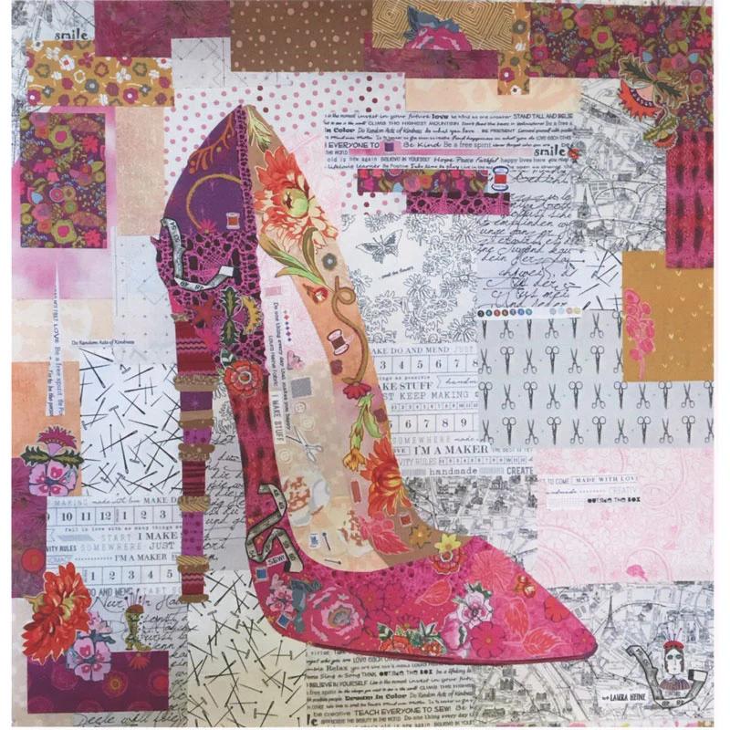 Pink Pump Collage Pattern