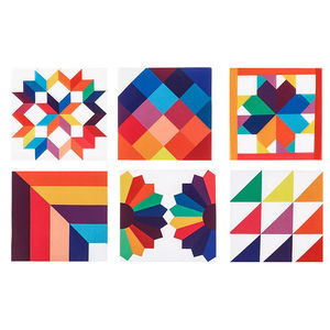 Missouri Star Iron-on Patchwork Quilt Blocks - 5" x 5" Bright 20pk