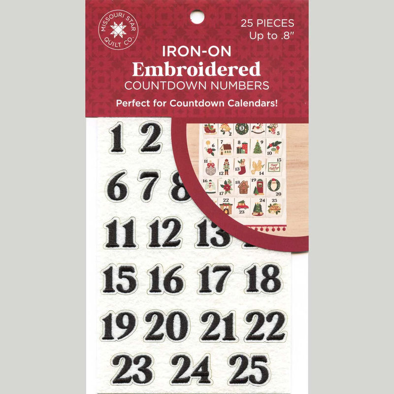 Missouri Star Embroidered Applique: Christmas Countdown Calendar Numbers