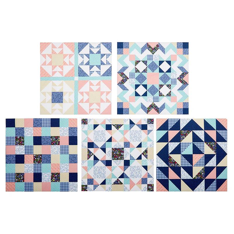Missouri Star Iron-on Patchwork Quilt Blocks - 10" x 10" Cottagecore 5pk
