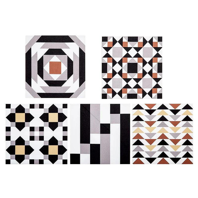 Missouri Star Iron-on Patchwork Quilt Blocks - 10" x 10" Neutral 5pk