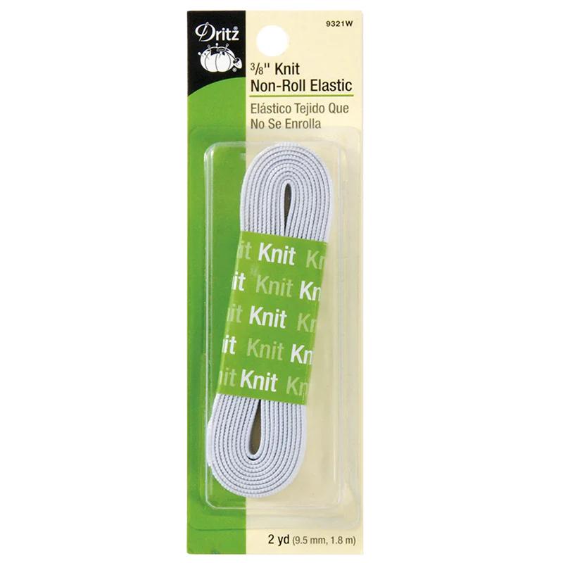 White 3/8" Non-Roll Knit Elastic