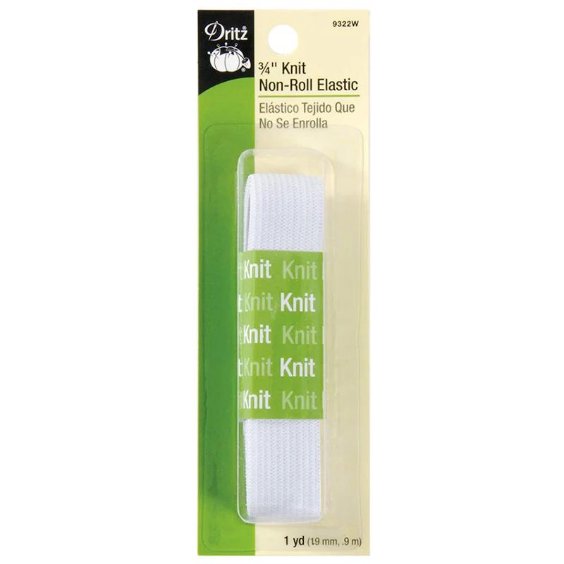 White 3/4" Non-Roll Knit Elastic