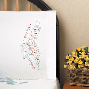 Good Night Embroidery Pillowcase Set