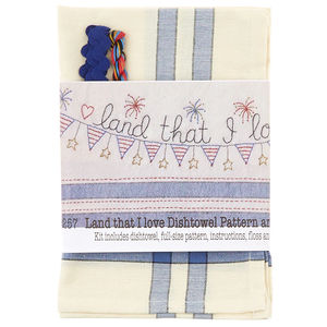 Land That I Love Embroidered Dishtowel Kit