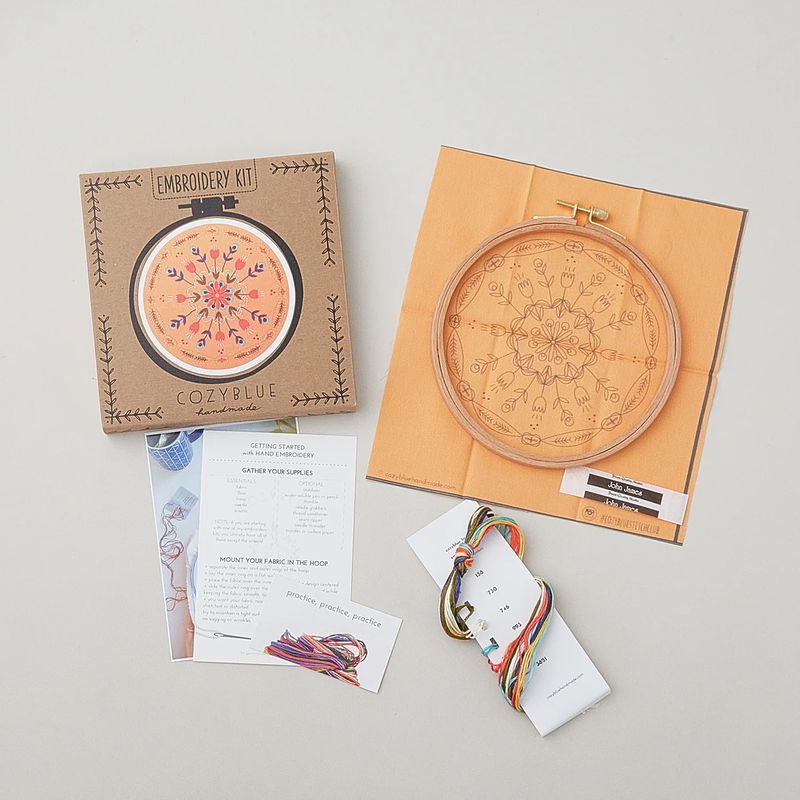 Tangerine Mandala Embroidery Kit