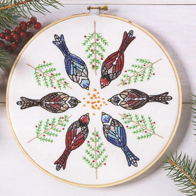 Winter Birds Hand Embroidery Kit