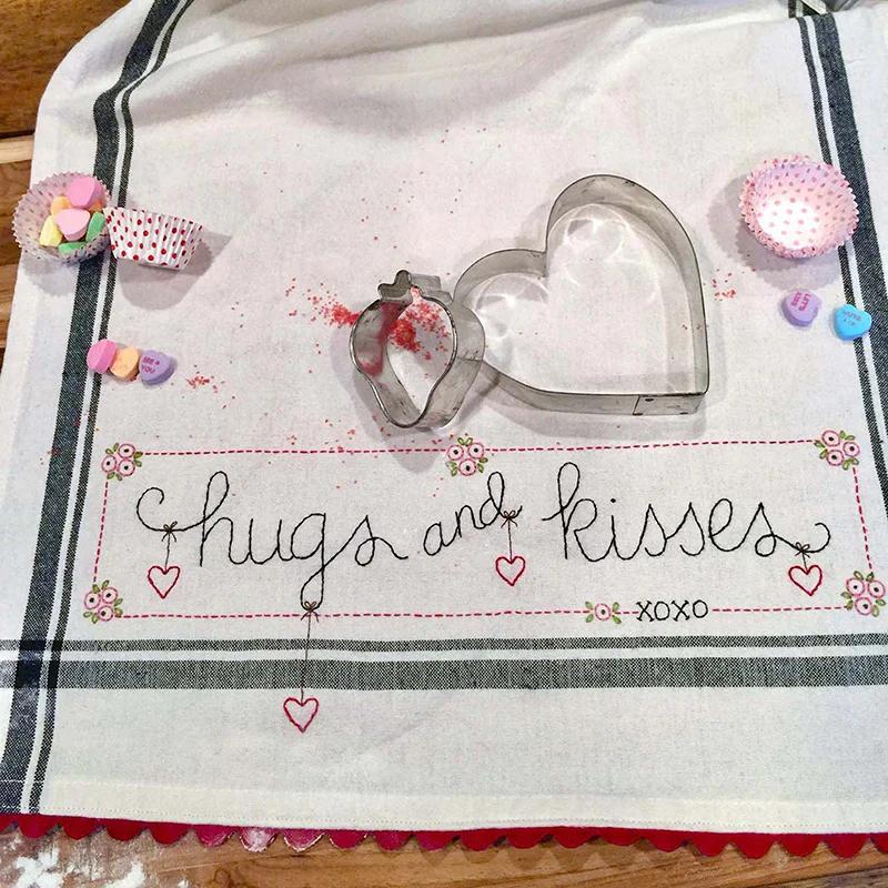 Valentine Embroidered Dishtowel Kit