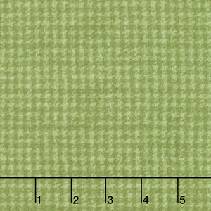 Woolies Flannel - Houndstooth Light Green Yardage