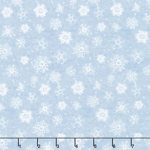 Woodland Frost - Snowflakes Blue Yardage