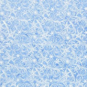 Winter Sky Batiks - Snowflake Swirls Frozen Pond Yardage