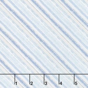 Woodland Frost - Diagonal Stripe Light Blue Yardage