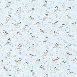 Woodland Frost - Birds and Berries Blue Yardage