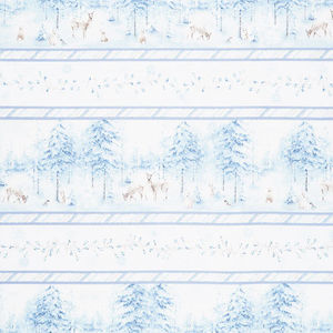 Woodland Frost - Forest Animals Repeating Stripe Multi Yardage