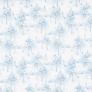 Woodland Frost - Winter Forest Blue Yardage