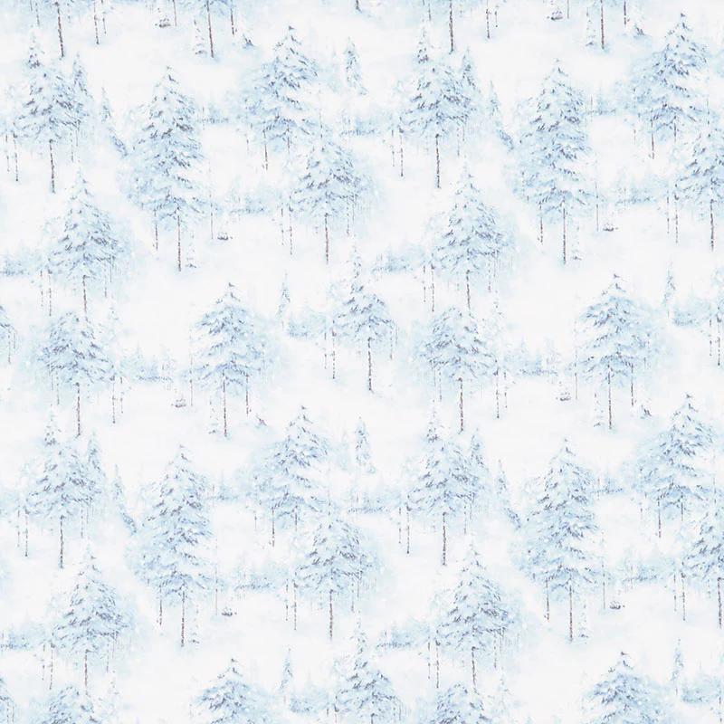 Woodland Frost - Winter Forest Blue Yardage