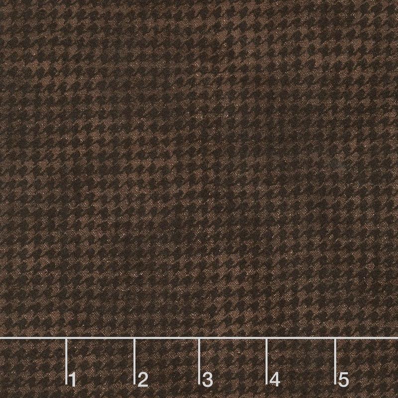 Woolies Flannel - Houndstooth Black Brown Yardage