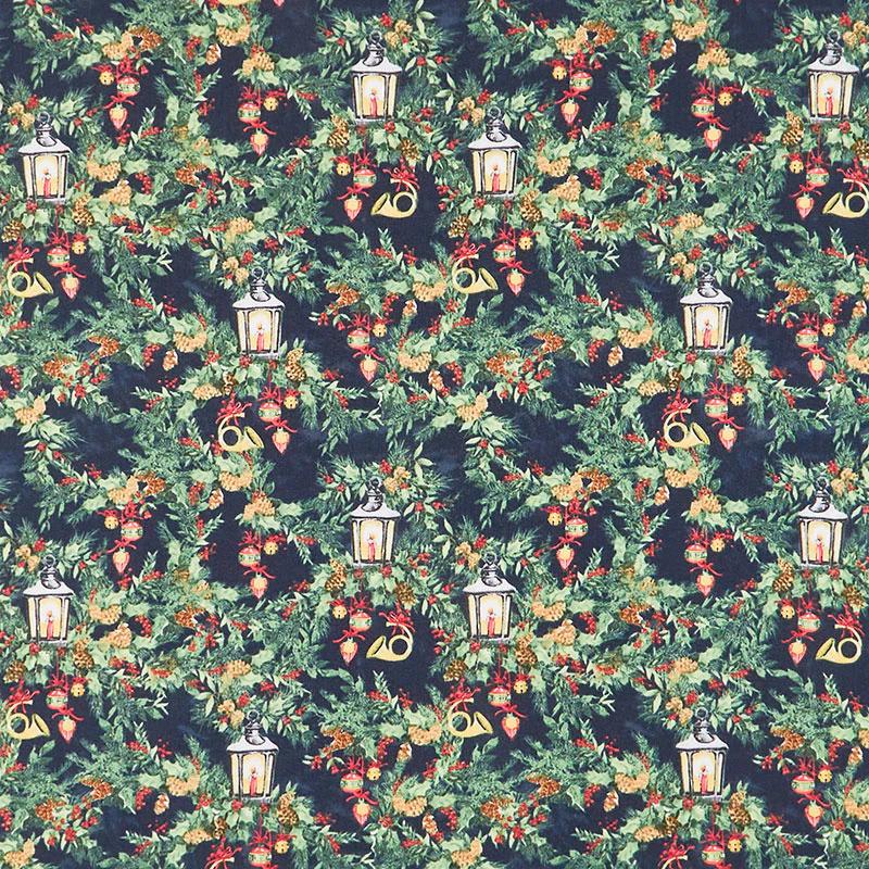 Winter Hollow - Greenery Navy Yardage