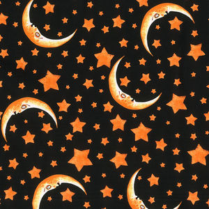Witchful Thinking - Moon & Stars Black Yardage