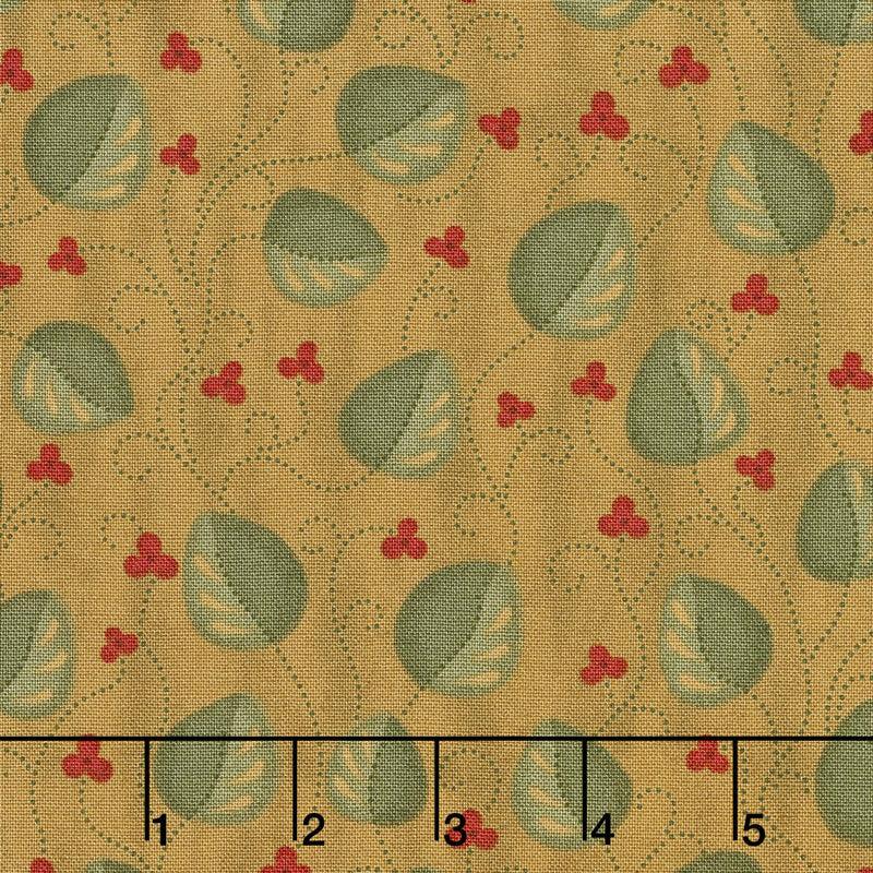 Wit & Wisdom - Meandering Leaves Gold Yardage