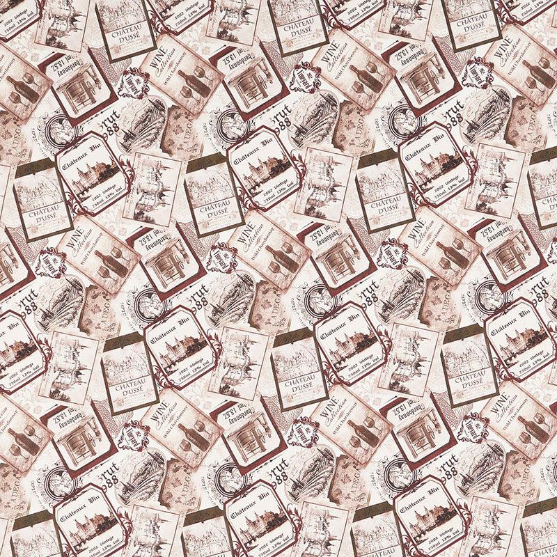 You Had Me at Wine - Wine Labels Beige Multi Digitally Printed Yardage
