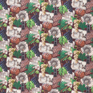 You Had Me at Wine - Wine Collage Burgundy Multi Digitally Printed Yardage