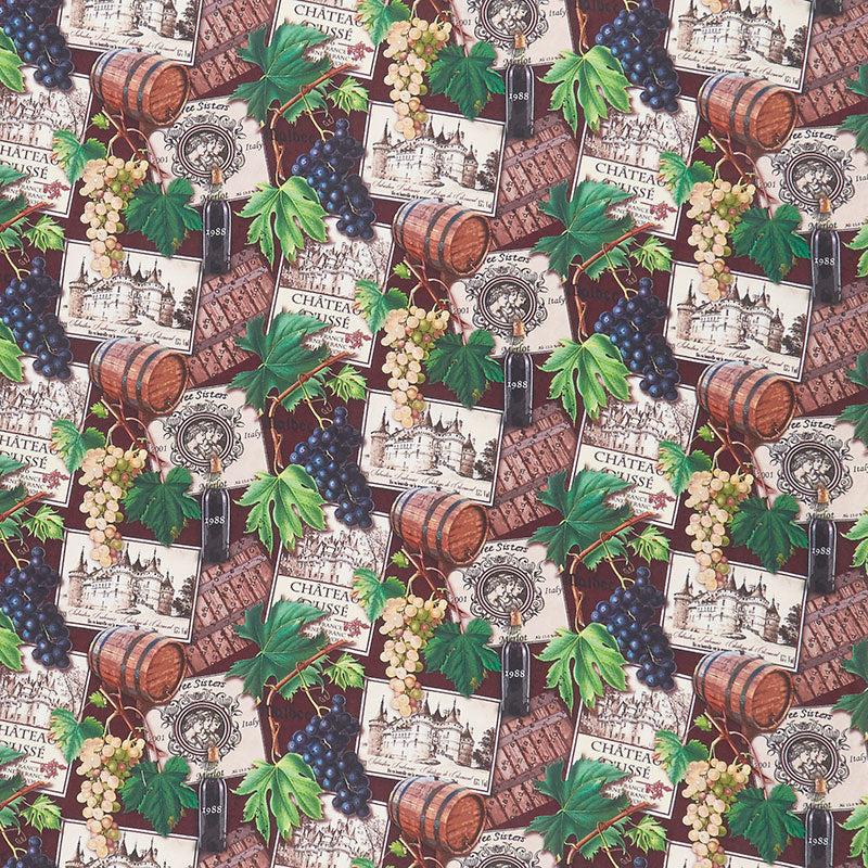 You Had Me at Wine - Wine Collage Burgundy Multi Digitally Printed Yardage
