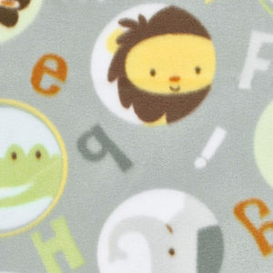 Winterfleece - Alphabet Zoo Grey Fleece Yardage