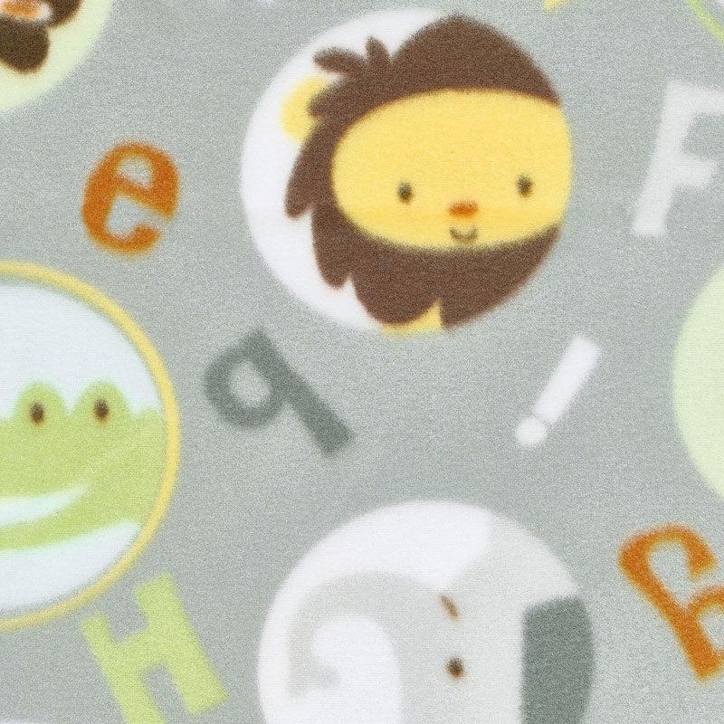 Winterfleece - Alphabet Zoo Grey Fleece Yardage