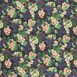 You Had Me at Wine - Grapevine Black Multi Digitally Printed Yardage