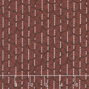 Woolies Heritage Flannel - Stitched Scroll Red Yardage